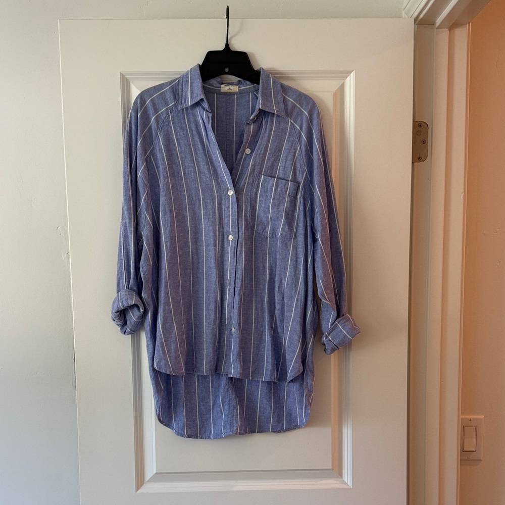 Oversized Linen Blend Button Down - image 1
